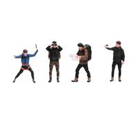 Folpus 4 Pezzi Mini Figure di Arrampicata su Roccia Uomini 1/64 di Arrampicata Dipinta per la Decorazione del Tavolo di Sabbia del Treno