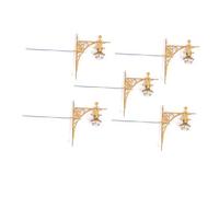 Folpus 5 Pezzi di lampade da Parete in Miniatura, Mini Applique da Parete, Accessori per Modelli realistici in 1/87 per progetti Fai da Te, paesaggi in, Oro