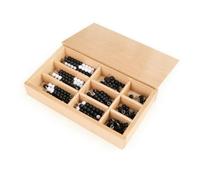Folpus 90 Pezzi di Perline Matematiche Educativo Ideale Come Regalo di Perline con Scatola Legno Senza Schermo per Bambini in età Prescolare, Nero 8MM 90PC