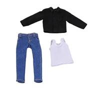 Folpus Abbigliamento da Uomo in 1/12, Accessori di Moda, Costumi, Abiti Casual da Uomo per Figure di Soldati in 1/12, Corpo di Bambola BJD, Nero