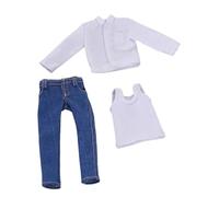 Folpus Abbigliamento da Uomo in 1/12, Accessori di Moda, Costumi, Abiti Casual da Uomo per Figure di Soldati in 1/12, Corpo di Bambola BJD, Bianco