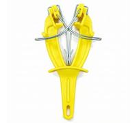 Folpus Affilacoltelli con Manico Ergonomico e Foro per Appendere Manuale Affilacoltelli da Mano con Protezione di Lunga Durata per Macellai, Pescivendoli, Giallo