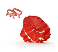Folpus Aquilone Arcobaleno Parafoil Acrobatico con Due Linee Maniglie per Guida Design lato per Più Forti Pieghevole Facile da, Rosso