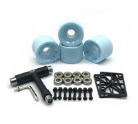 Folpus Assemblaggio Ruote Skateboard Kit Completo Ruote Cuscinetti Montaggio Longboard Surf Poliuretano Resistente Stabilità E Controllo Adatto per Cruising Carving Pendolarismo, Azzurro
