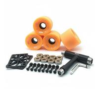 Folpus Assemblaggio Ruote Skateboard Kit Completo Ruote Cuscinetti Montaggio Longboard Surf Poliuretano Resistente Stabilità E Controllo Adatto per Cruising Carving Pendolarismo, Arancione