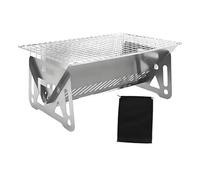 Folpus Barbecue da Campeggio Pieghevole in Acciaio Inossidabile, Staccabile, Resistente, Professionale, per Picnic All'aperto, Compatto, con Borsa per Il