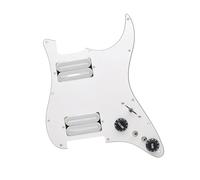 Folpus Battipenna per Chitarra Elettrica Humbucker Pickup Scratchplate Robusto Battipenna Precablato Professionale per Accessorio per Chitarre Elettriche, Bianco