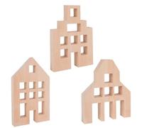 Folpus Blocchi Costruzione Bambini Case Legno Minimaliste Cubi Figure Impilabili Mattoncini con Finestra Strutture Cornice Aperta per Sviluppo
