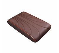 Folpus Bracciolo Auto Cuscino Poggiabraccio Copertura Console Centrale Pad Imbottito Supporto Ergonomico in Pelle Nappa con Schiuma Memory Universale Adatto Viaggi, Arancione Vivace