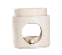 Folpus Bruciatore di oli essenziali in porcellana, portacandele decorativo multifunzionale, diffusore di oli profumati per soggiorno, scrivania, Beige