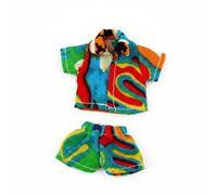 Folpus Camicia Stampata per Bambola con Pantaloncini Abbinati Accessorio Doll Abbigliamento Colorato Tessuto Fine Funzione Versatilità Adatto a Scene Fotografiche E Collezione , Set Multi Fantasia