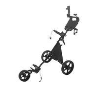 Folpus Carrello da Golf Pieghevole, Versatile con Portaombrelli, Accessorio da Golf Leggero, Maniglia Ergonomica, Nero