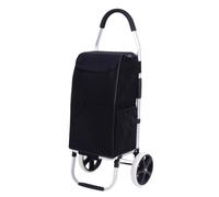 Folpus Carrello Pieghevole a Bi-Ruota Compatto Carrello in Lega di Alluminio per Persone Anziane, Commissioni Quotidiane, Nero, Borsa Normale