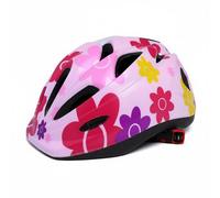 Folpus Casco per Bambini Casco Sportivo Protettivo Ventilato Regolabile Imbottitura Interna Schiuma Assorbente Ottimo per Ciclismo Pattinaggio Skate Adatto per Praticare, Rosa Floreale, S08