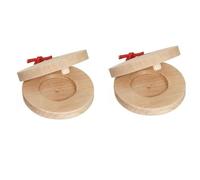 Folpus Castagnette per Bambini Strumento a Percussione Giocattolo Musicale in Legno Robusto Ergonomico Sicuro per Mani Piccole Supporto Alla Didattica Del