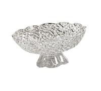 Folpus Cestino per, piatto con piedistallo per torte, dessert, ciotola decorativa con fori di drenaggio per hotel, casa e feste, Chiaro