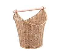 Folpus Cesto portaoggetti in Carta Assorbente Intrecciata con Manico in Legno, Grande Cesto Porta fazzoletti di Carta capiente, Pratico per Ingresso, Camera