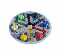 Folpus Chess Game Gioco da Tavolo Rotondo Ludo Tappetino Pieghevole Antiscivolo Dodici Pezzi Torre dei Dadi Adatto per Casa Feste Viaggi, H23mm D15mm