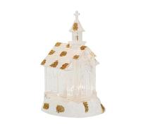 Folpus Chiesa in Miniatura Brillantinato | Effetto Neve, Trasparente, Chiesetta con Glitter, per Mensole