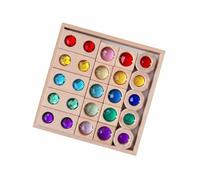 Folpus Children Building Blocks Set di Costruzione Puzzle Blocchi Gioco Formativo Legno E Acrilico con Cornice 5x5 Effetto Taglio Cristallo per Esercizi di