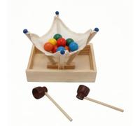 Folpus Children Focus Gioco Gioco di Coordinazione Gioco da Tavolo Gioco di Cattura con Amaca a Maglia E in Legno per Esercitare Riflessi E Controllo Adatto a Cameretta Scuola Centri Ricreativi