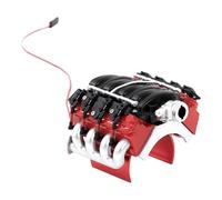 Folpus Cofano Motore V8 per Veicoli RC con Ventola del radiatore, Parti di Riparazione Professionali, robuste e Rapide, 2,4x2,5x2 Pollici, realistiche