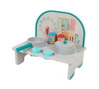 Folpus Cucina per Bambini in Legno, Modello Fai da Te, Cucina Giocattolo, Regalo, Artigianato, fornello da per Asilo Nido, Blue Set a