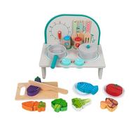 Folpus Cucina per Bambini in Legno, Modello Fai da Te, Cucina Giocattolo, Regalo, Artigianato, fornello da per Asilo Nido, Blue Set B