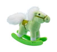 Folpus Decorazione Realistica per Bambini a Forma di Cavallo a Dondolo Da 15 Cm, a Forma di Animale Da Fattoria, per Coccole, verde