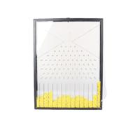 Folpus Dimostratore di Fisica Apparecchio per Probabilità Pannello Acrilico Chiaro Percorso Biglie Gialle Pioli Curva Campana Telaio Resistente Adatto a Lezioni Dimostrazioni Pubbliche 40.5cmx30.5cm