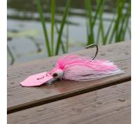 Folpus Dotato di Gonna in Silicone Legata a Mano Occhi Stereoscopici Realistici Testa Resistente Agli Impatti Adatto per Pesca Ricreativa E Sportiva, Rosa, 9G