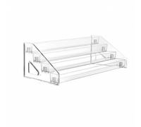 Folpus Espositore a Livelli Portaoggetti Scaffale Supporto Ripiani in Acrilico Trasparente con Montaggio Non Necessario Ottima Gestione o Spazio E , 4 Strati