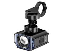 Folpus Faro Anteriore Bici Luce Frontale Lampada Faretto Bicicletta con Schermo Integrato in Alluminio E Supporto Regolabile Adatto Bui Giri Serali Percorsi, Nero, Plastica - Supporto