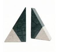 Folpus Fermalibri in Marmo Fermalibri Libro Supporto Geometrico Coppia Accessorio Decorativo in Pietra con Facce Inclinate per Esibire Letture su Scaffale E Tavolo Adatti a Ufficio, color to 2