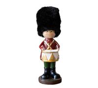 Folpus Figura decorativa da tavolo a forma di schiaccianoci natalizio, bomboniere, statua di soldato in resina, ornamento per libreria, Tamburo