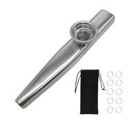 Folpus Flauto Kazoo per bambini con diaframmi, sviluppo del, strumento musicale portatile, bocchino, copertura per la pratica quotidiana, festa, Argento