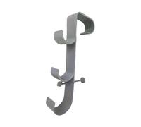 Folpus Gancio per palo da Piscina Gancio per Spazzola Accessori per Piscine Ganci tripli di stoccaggio sopra Il Terreno per spazzole Skimmer, Grigio, 1 Pz.
