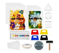 Folpus Gel Printing Plate Set Kit Printmaking Set Paint Strumenti Essenziali Riutilizzabile Materiale Poliuretano Applicazione Semplice Compatibile con