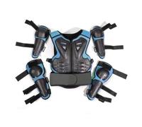 Folpus Gilet Protettivo Bambini Set con Corpetto a Zip Pannelli Rigidi Anteriore E Posteriore Imbottitura Dorsale Segmentata Ventilazione Continua, Blu