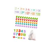 Folpus Giocattoli di legno per il conteggio, apprendimento precoce per bambini, strumenti per l'insegnamento della matematica con 55 pioli, giocattolo