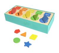 Folpus Giocattoli in legno per l'ordinamento di forme e colori, gioco di abbinamento, giocattolo sensoriale per la motricità fine per bambini