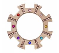 Folpus Giocattolo Impilabile Bambini Blocchi Anello Cerchio Ruota Legno Faggio con Superficie Grezza E Inserti Trasparenti per Apprendimento Tattile E Ordine, Color Budino