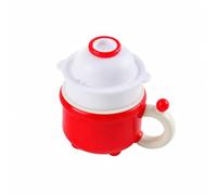 Folpus Giocattolo in Ridotta con Pentola con Coperchio a Cupola E Bordi Modellati per Decorazione Tavolo Gioco Bambole Diorama Costruzione in Miniatura, Bianco+Rosso