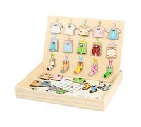 Folpus Gioco di Ordinamento di Forme E Colori per Bambini, Giocattolo Sensoriale in Legno, Vestiti Appesi, Abilità Motorie Fini, Giocattoli Educativi Precoci
