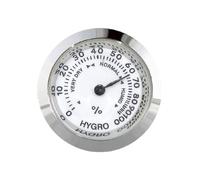 Folpus Igrometro Analogico Mini per Chitarra con Quadrante Rotondo E Numeri Grandi Movimento Meccanico in Metallo Rilevamento Umidità Adatto per Casa Auto Sc, Argento 27mm