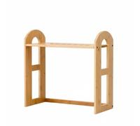 Folpus Libreria da Scrivania Scaffale Organizzatore Ripiano Mensola in Bambù con Ripiani Regolabili E Divisori Rimovibili per, size to 4, Alto, Singolo Strato, Colore Naturale