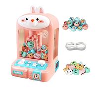 Folpus Macchina Ad Artiglio Gioco Arcade Elettronico Mini Distributore di Giocattoli Pinza per Pupazzi con Luci LED E Suoni Divertenti Adatta per Feste di C, Coniglio 20 Bambole