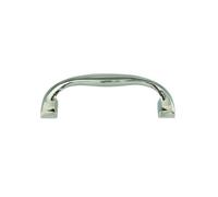Folpus Maniglia per Cassetto E Armadio Maniglia per Mobile Maniglia per Anta Maniglia per Guardaroba in Ottone Lavorato con Linee Fluide E Bordo Arrotondato, Cromo, Cromo, 96mm