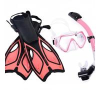 Folpus Maschera Subacquea con Set per Snorkeling Maschera a Boccaglio Chiusura Automatica Open Back Materiali Durevoli E Pelle Friendly per Uso Prolungato, Rosa, S