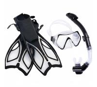 Folpus Maschera Subacquea con Set per Snorkeling Maschera a Boccaglio Chiusura Automatica Open Back Materiali Durevoli E Pelle Friendly per Uso Prolungato, Nero, S